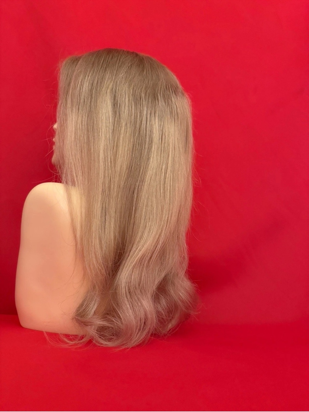 22” Wig Front Lace Natural Blonde Roots Ombré Highlight 100% Human Hair